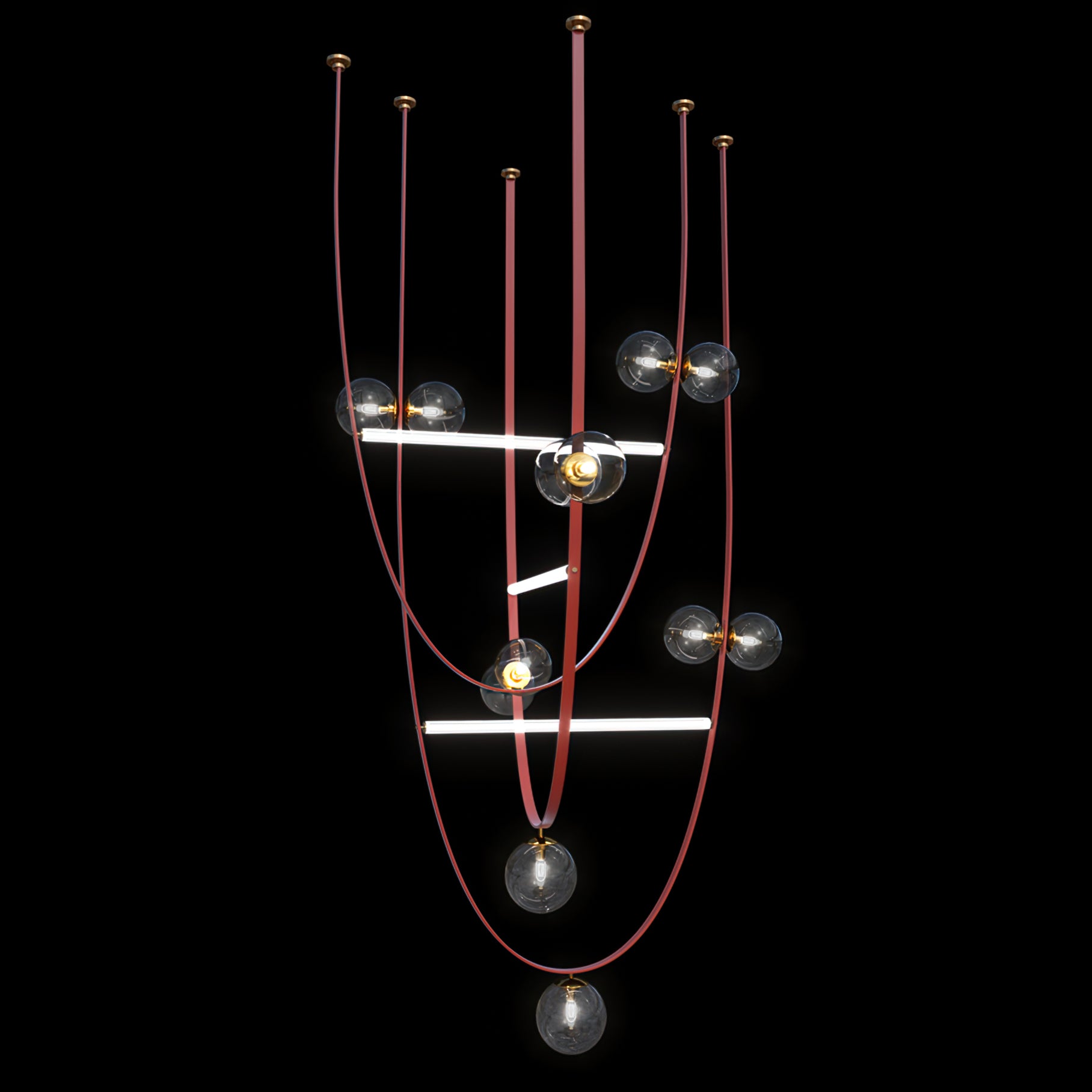 Belt Leather Ball Chandelier - Lumpaz