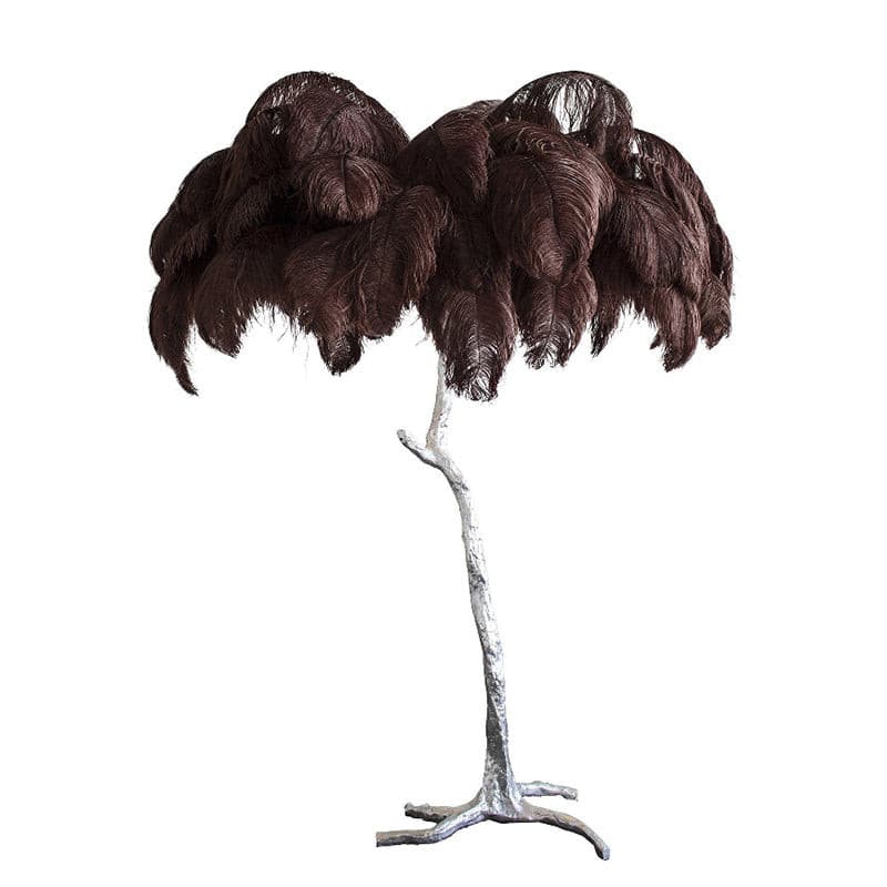 Ostrich Feather Brass Floor Lamp - Lumpaz
