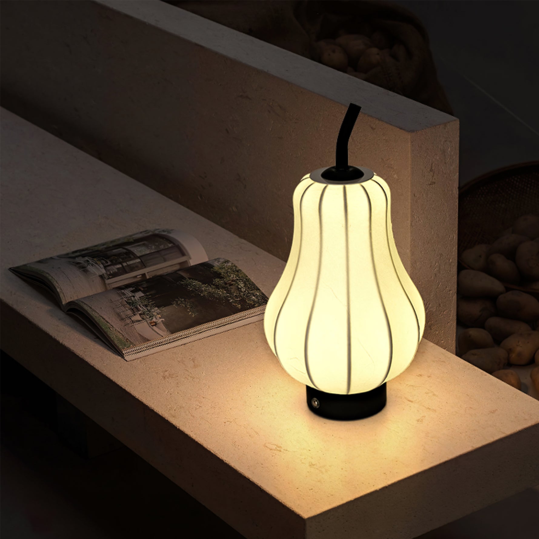 Pear Built-in Battery Table Lamp - Lumpaz
