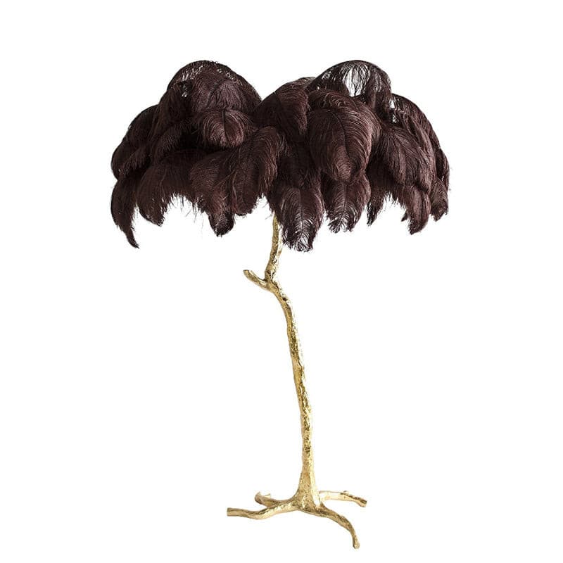 Ostrich Feather Brass Floor Lamp - Lumpaz