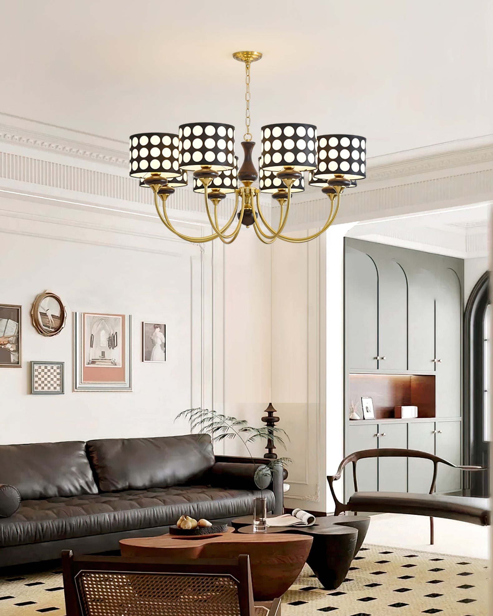 Black Polka Dots Chandelier - Lumpaz