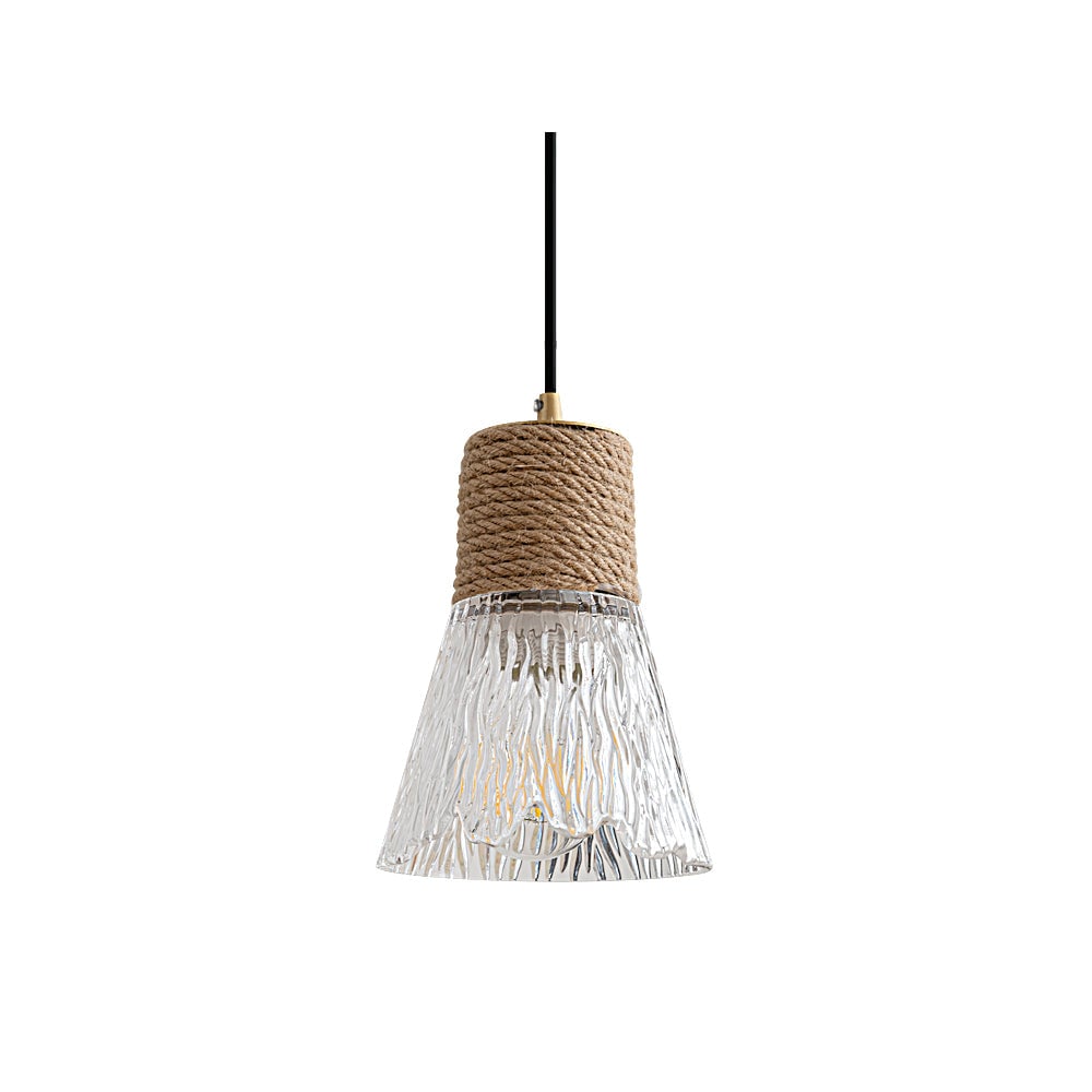 Hemp Rope Glass Pendant Lamp - Lumpaz