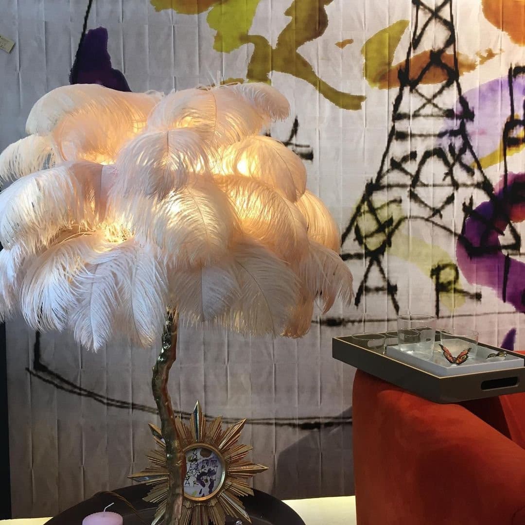 Ostrich Feather Table Lamp - Lumpaz