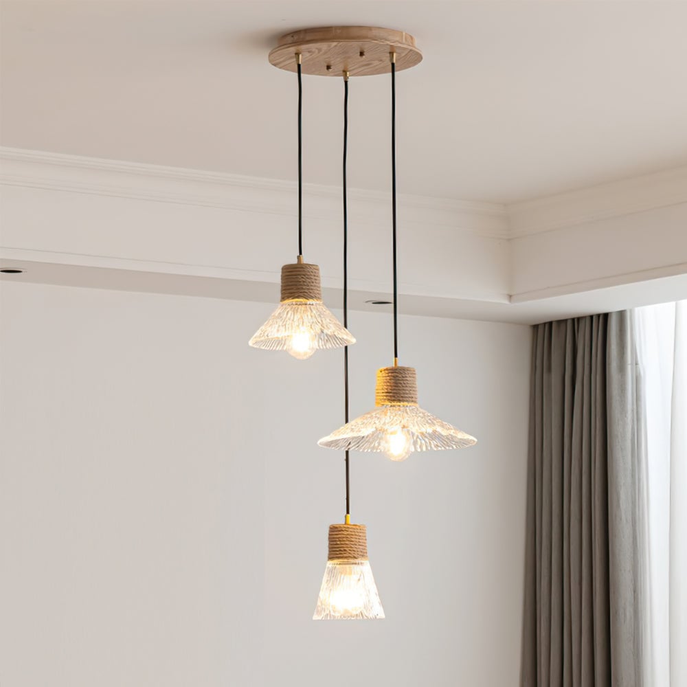 Hemp Rope Glass Pendant Lamp - Lumpaz