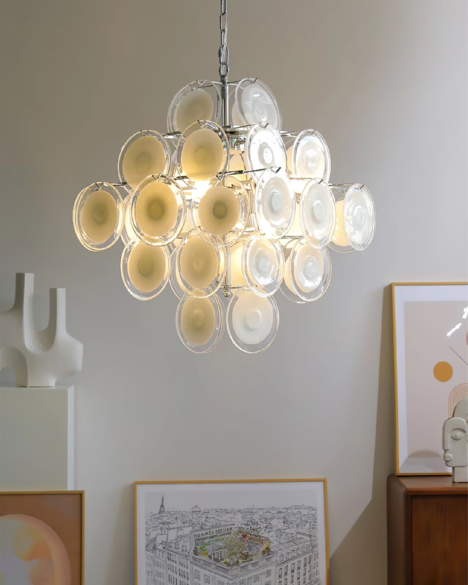 Medallion Glass Chandelier - Lumpaz