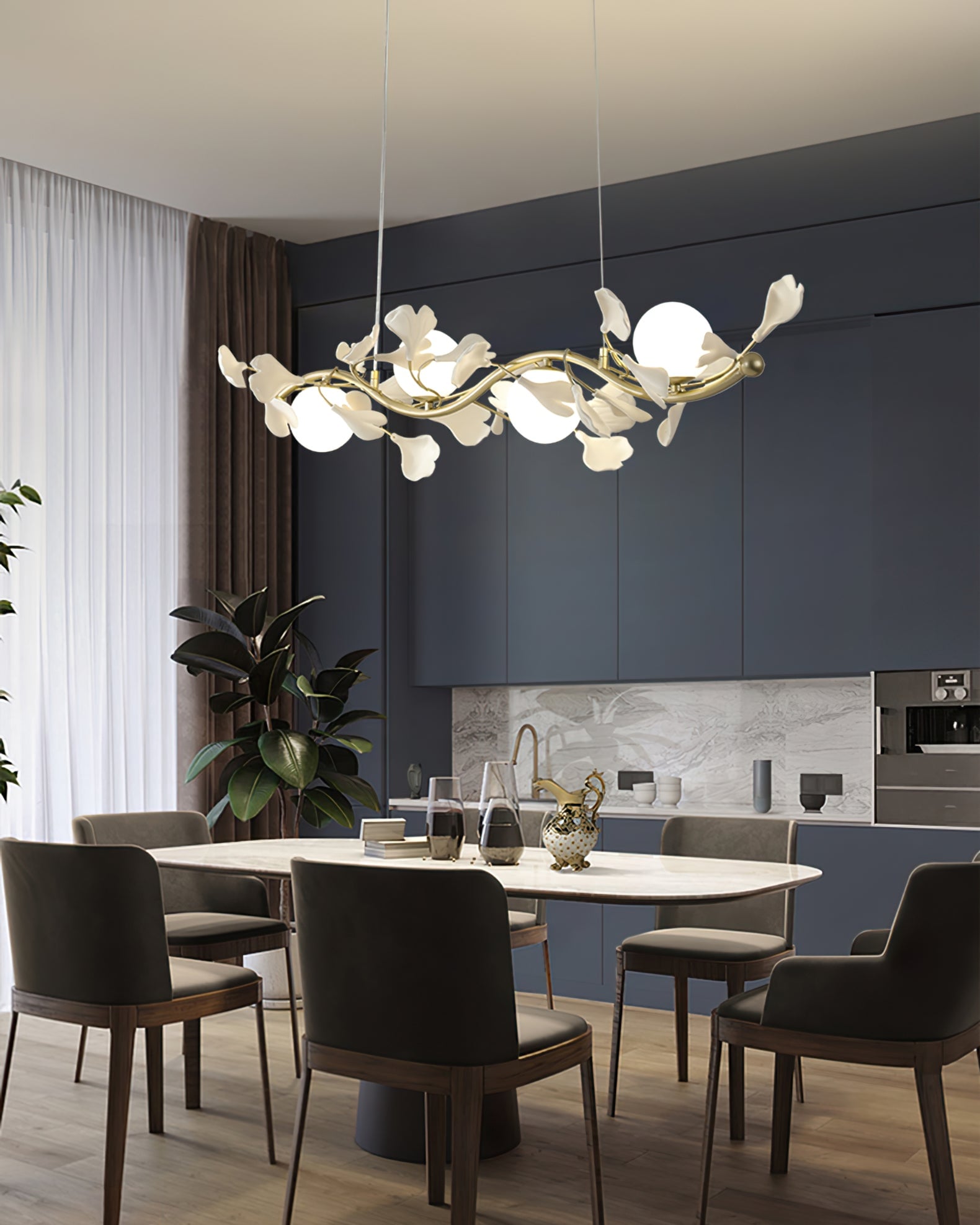 Gingko Glass Chandelier - Lumpaz
