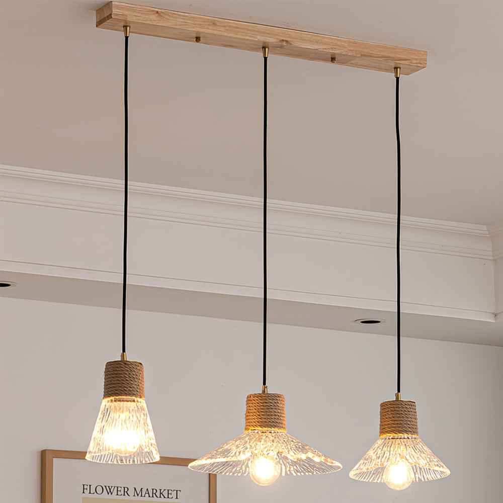 Hemp Rope Glass Pendant Lamp - Lumpaz