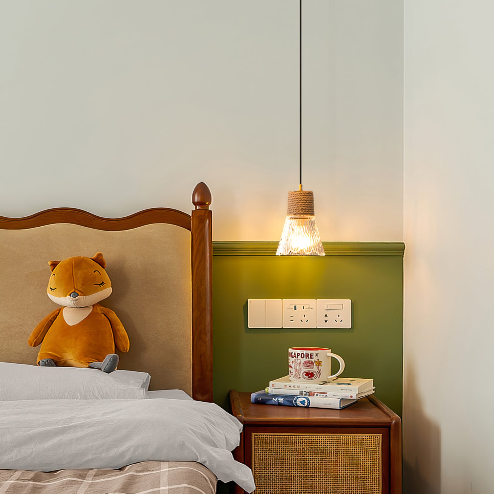 Hemp Rope Glass Pendant Lamp - Lumpaz