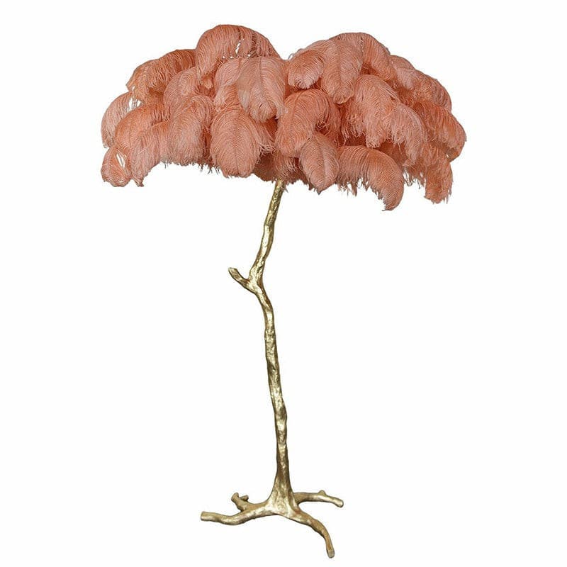 Ostrich Feather Brass Floor Lamp - Lumpaz