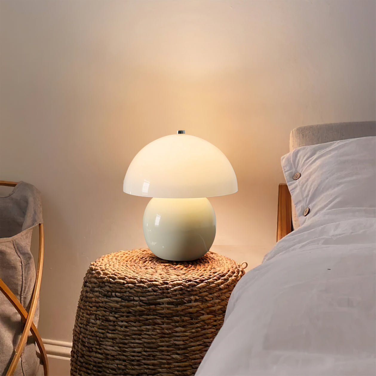 Mushroom Ceramic Built-in Battery Table Lamp - Lumpaz