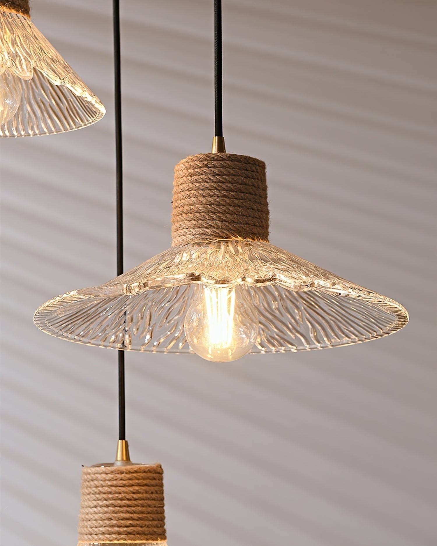 Hemp Rope Glass Pendant Lamp - Lumpaz