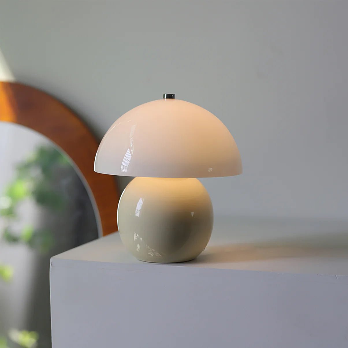 Mushroom Ceramic Built-in Battery Table Lamp - Lumpaz