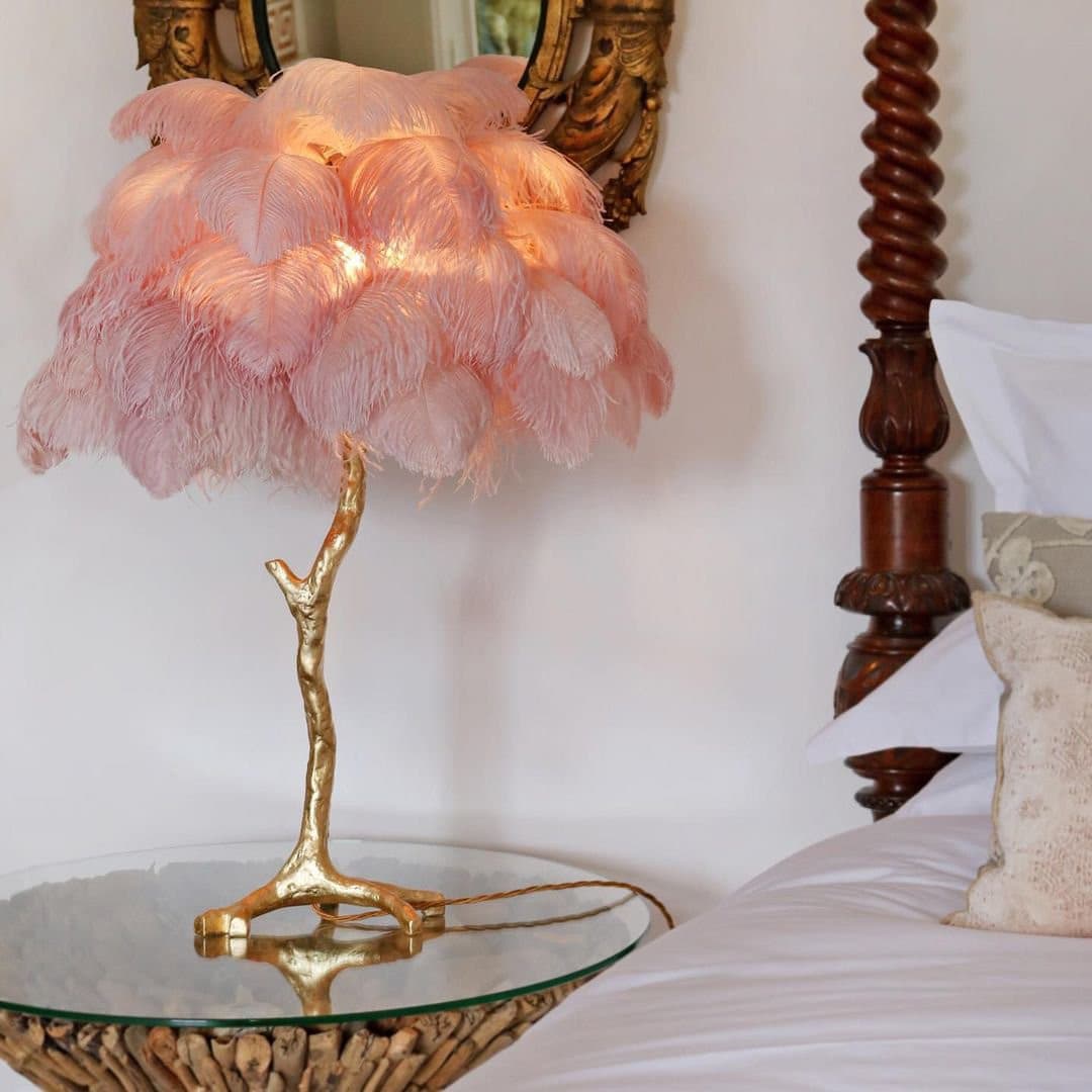 Ostrich Feather Table Lamp - Lumpaz