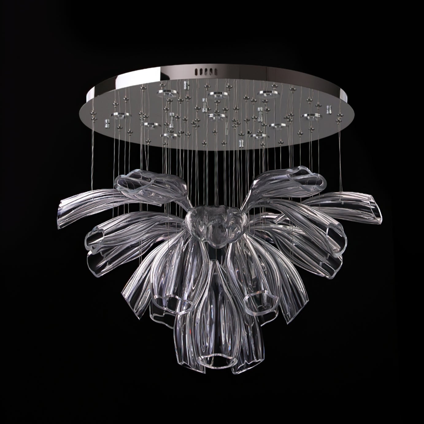 Glass Lotus Chandelier - Lumpaz