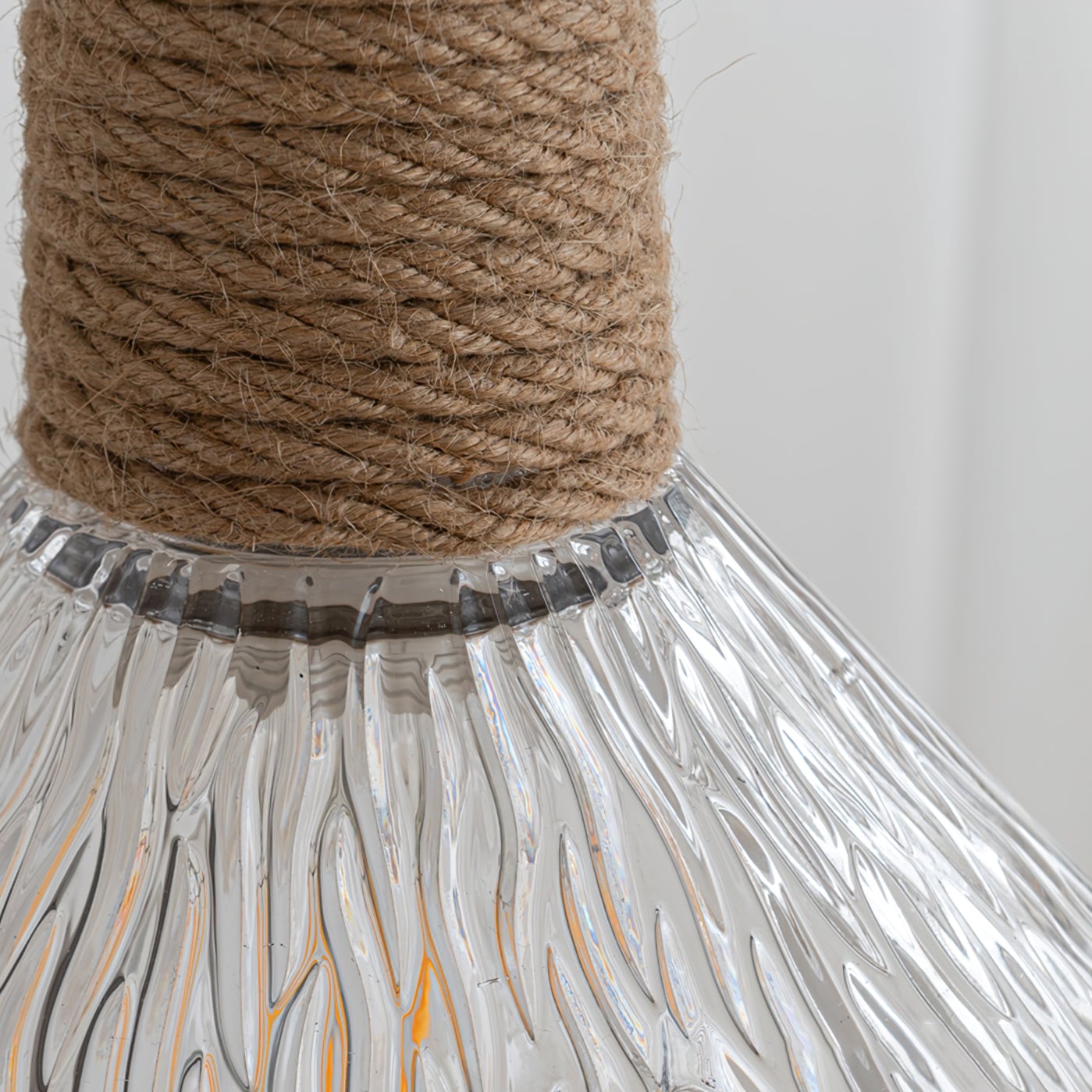 Hemp Rope Glass Pendant Lamp - Lumpaz