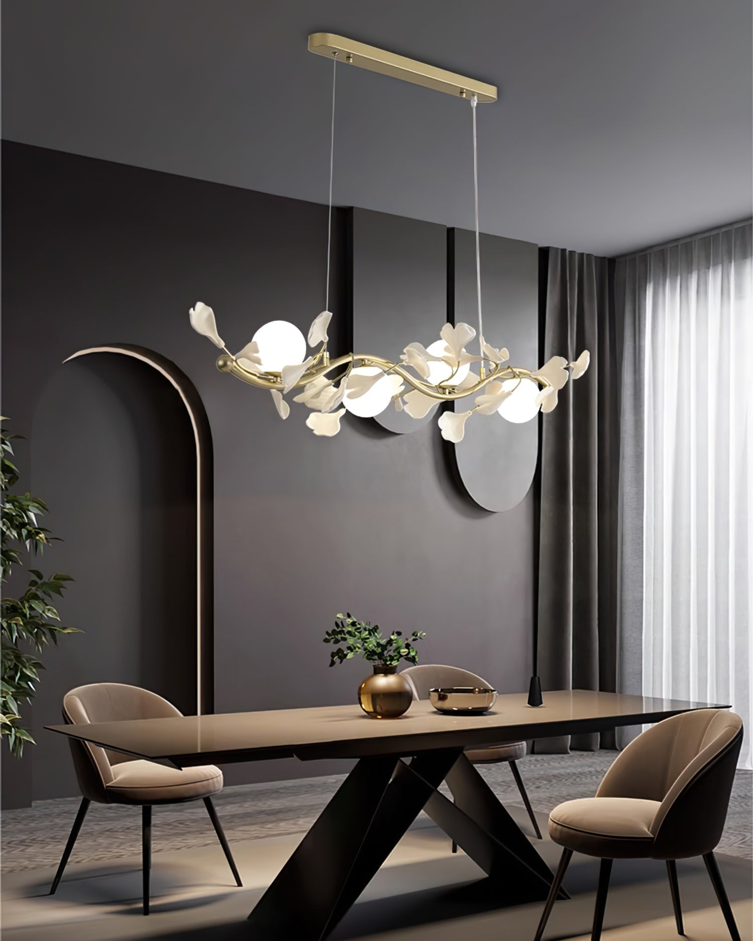 Gingko Glass Chandelier - Lumpaz