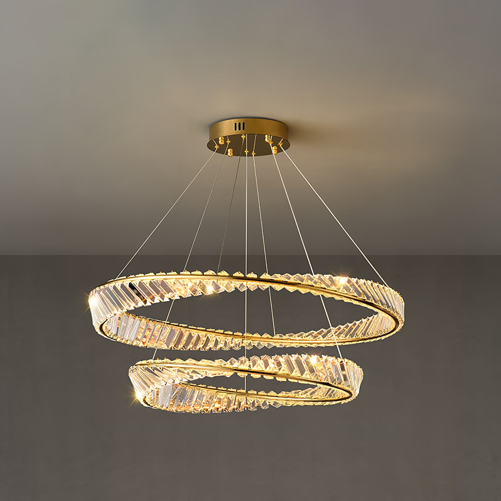 Wave Circle Crystal Chandelier - Lumpaz