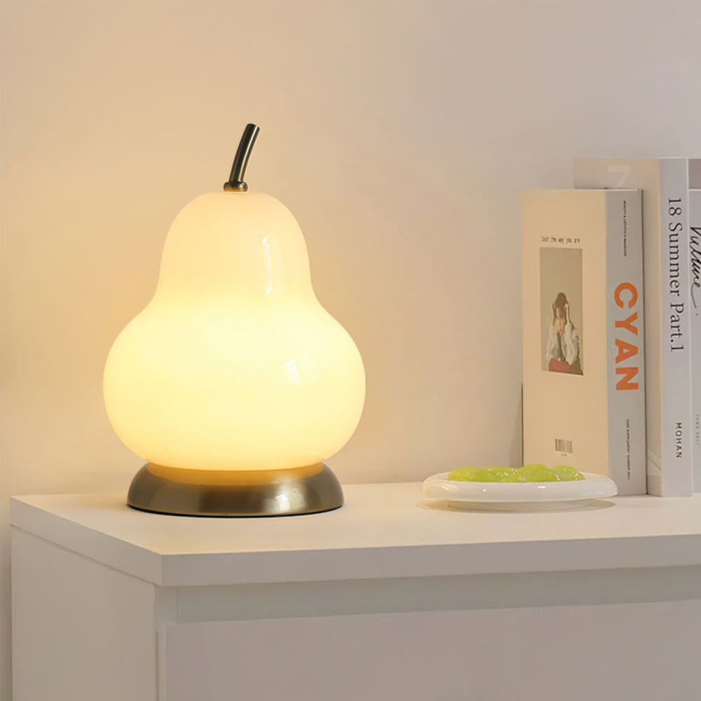 Pear Glass Built-in Battery Table Lamp - Lumpaz