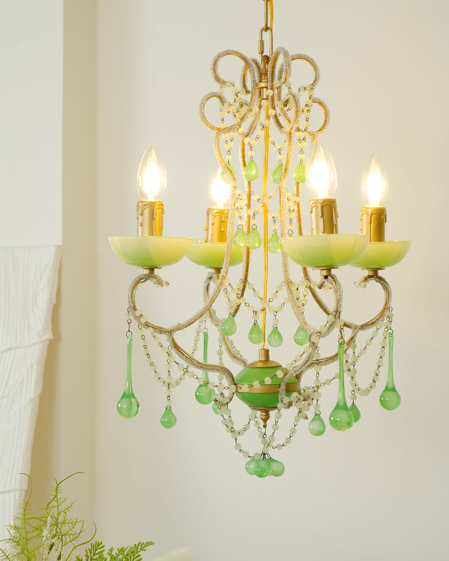 Murano Green Drops Chandelier - Lumpaz