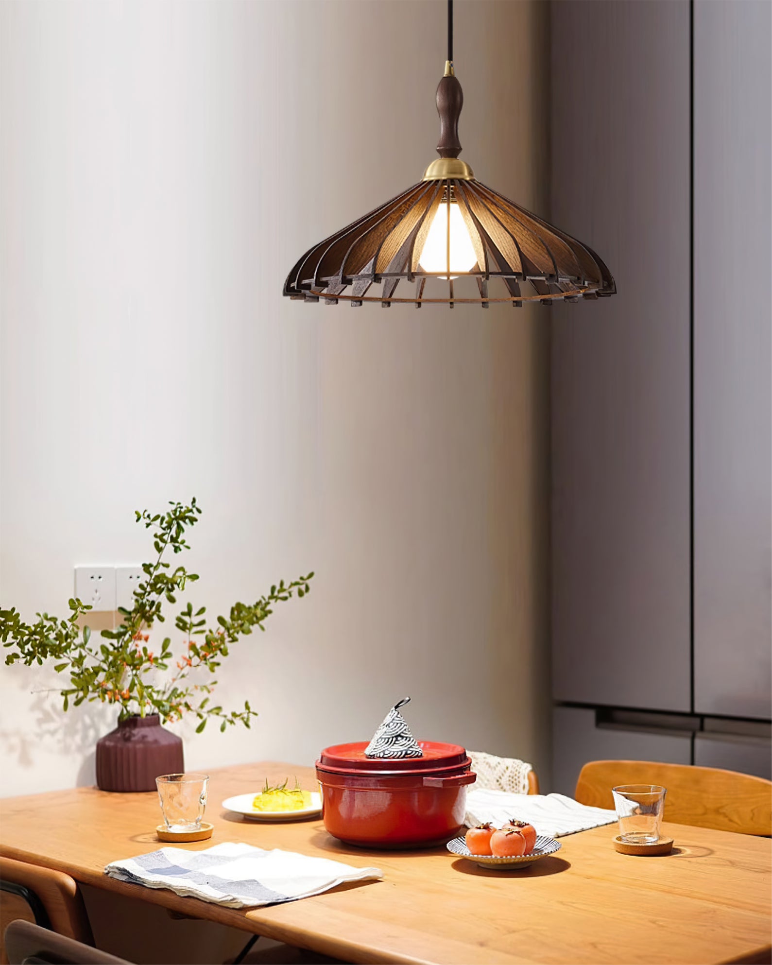 Umbrella Wood Pendant Lamp - Lumpaz