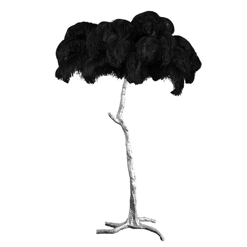 Ostrich Feather Brass Floor Lamp - Lumpaz