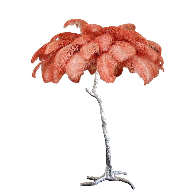 Ostrich Feather Brass Floor Lamp - Lumpaz