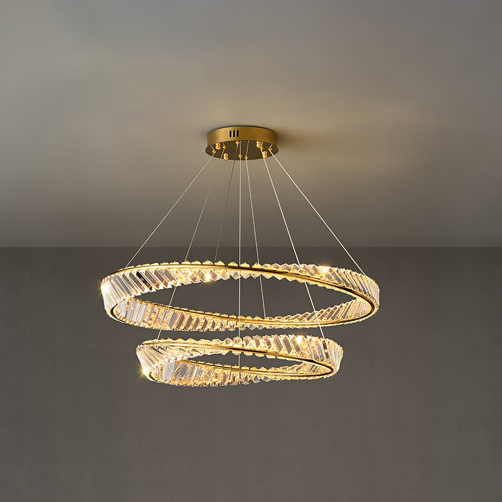 Wave Circle Crystal Chandelier - Lumpaz