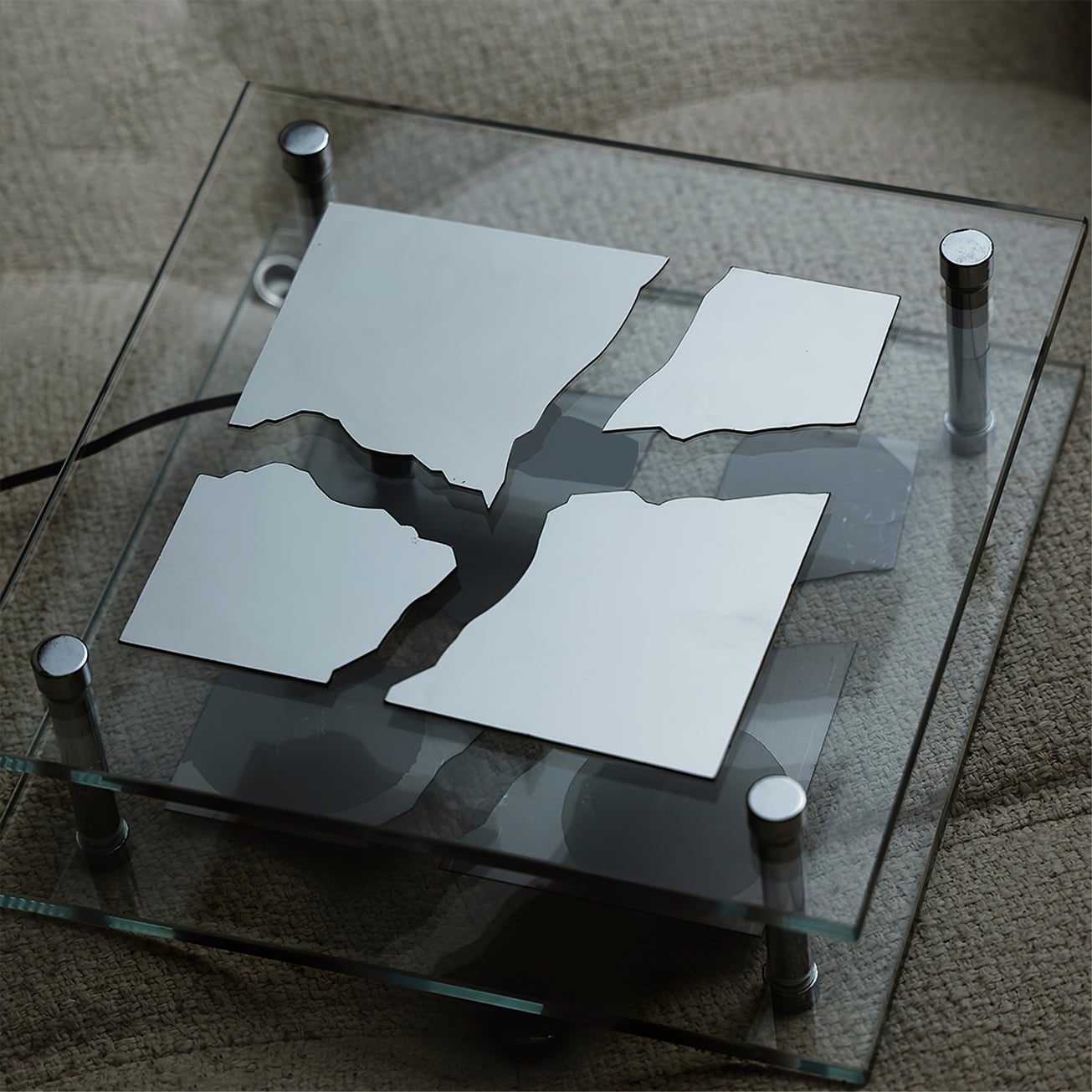 Square Glass Table Lamp - Lumpaz