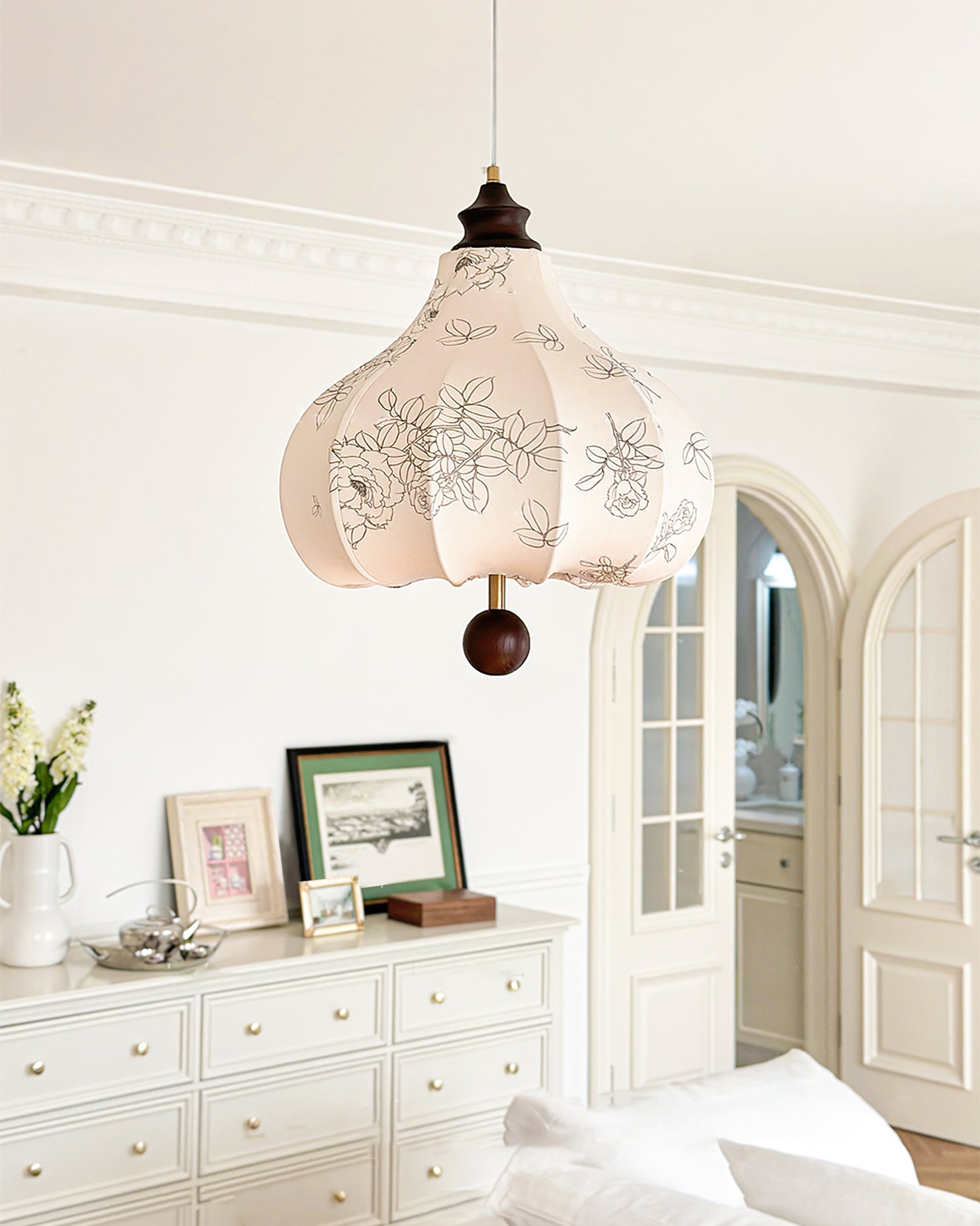 Chestnut Fabric Pendant Lamp - Lumpaz