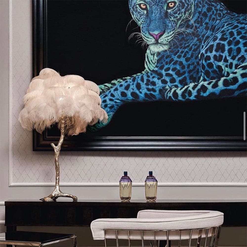 Ostrich Feather Table Lamp - Lumpaz