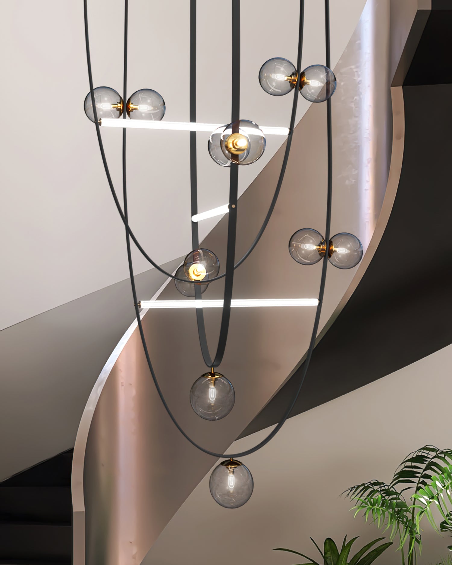 Belt Leather Ball Chandelier - Lumpaz