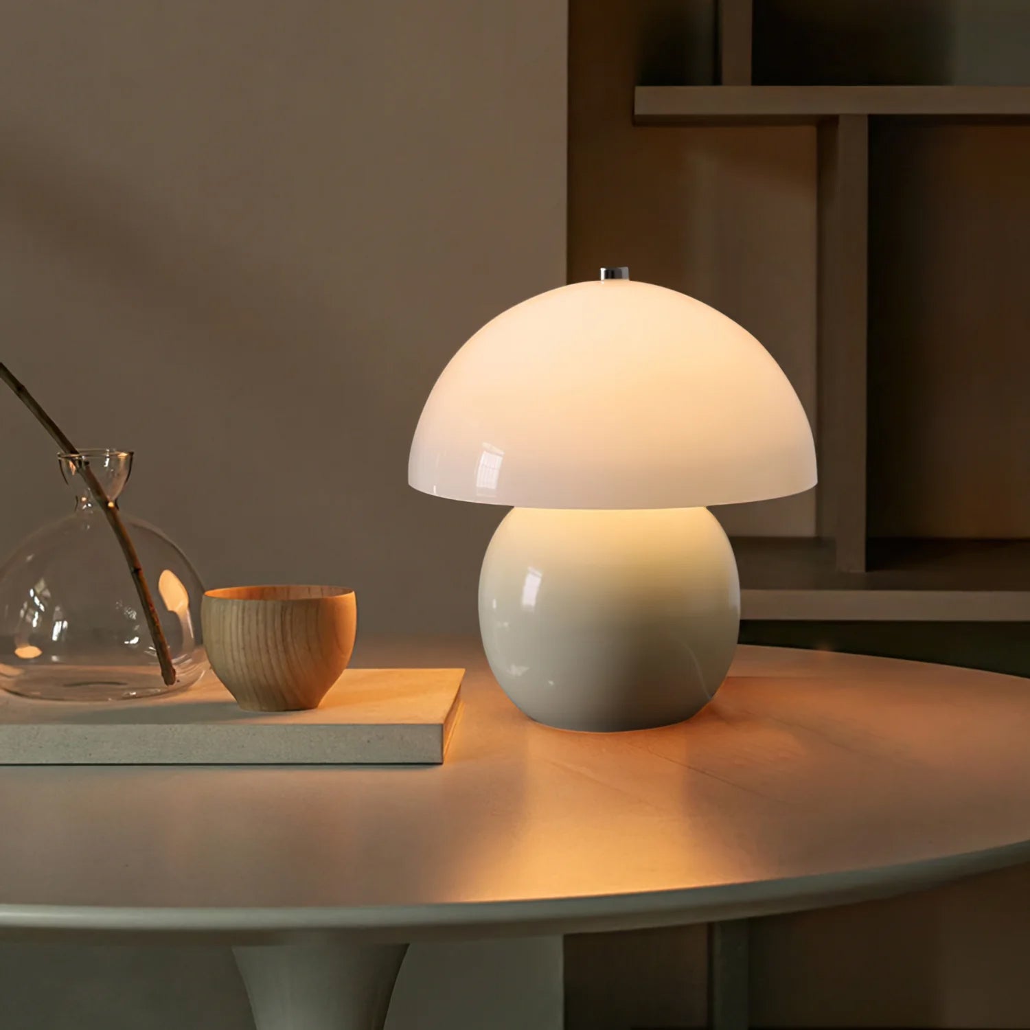 Mushroom Ceramic Built-in Battery Table Lamp - Lumpaz