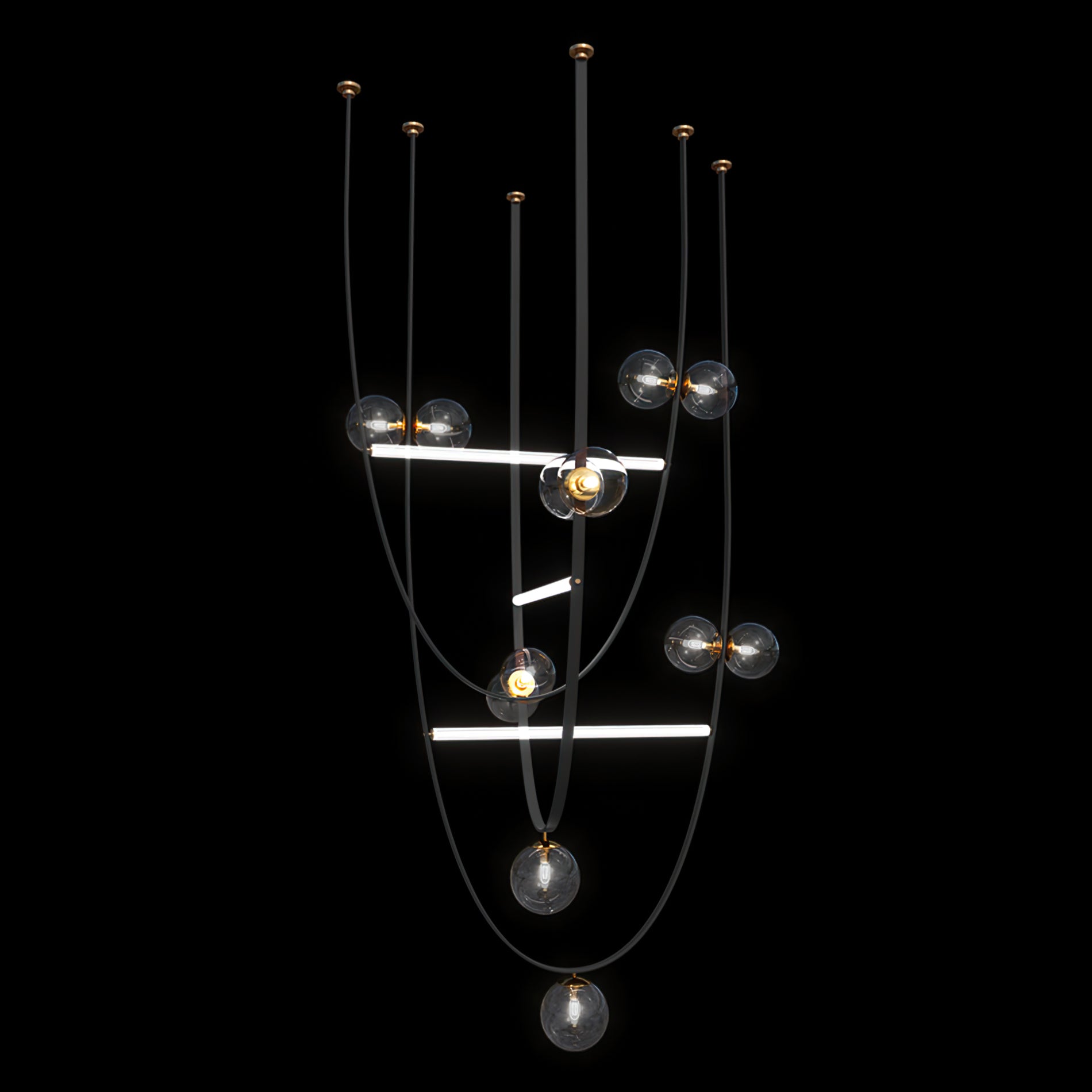 Belt Leather Ball Chandelier - Lumpaz