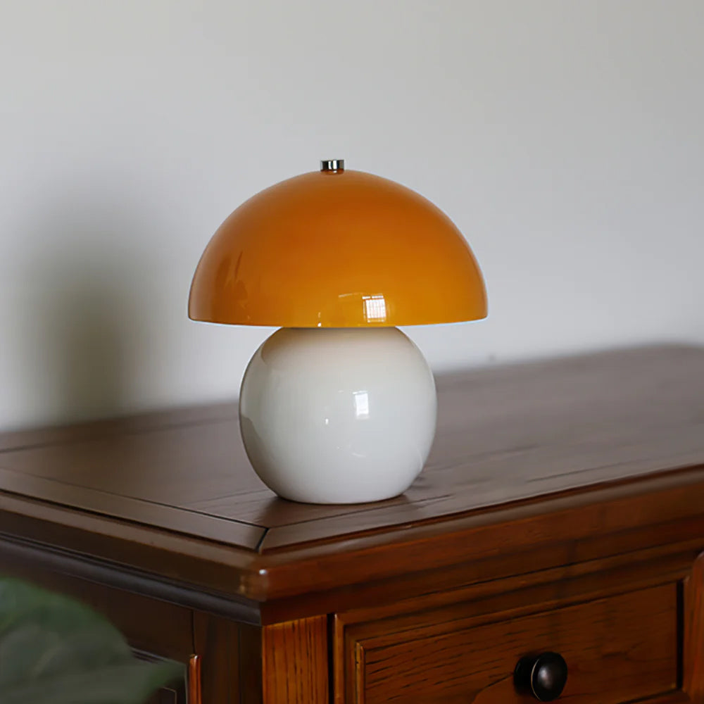 Mushroom Ceramic Built-in Battery Table Lamp - Lumpaz
