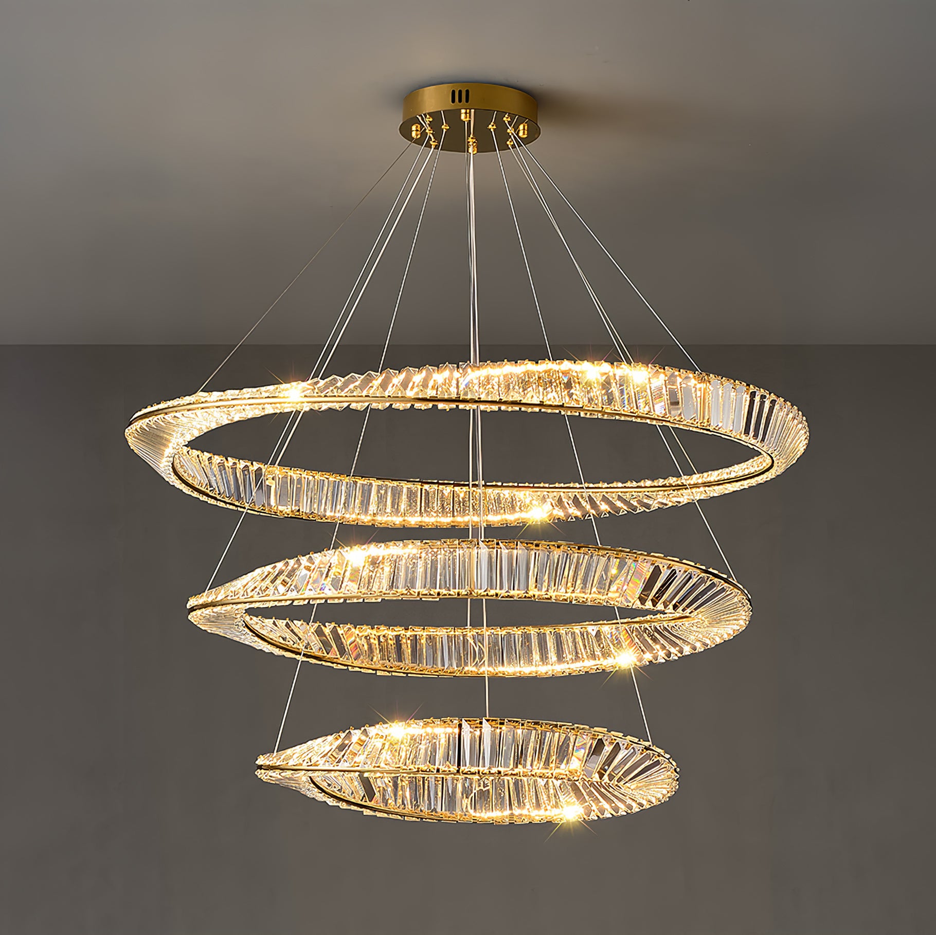 Wave Circle Crystal Chandelier - Lumpaz