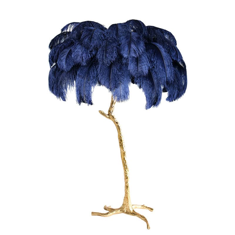 Ostrich Feather Brass Floor Lamp - Lumpaz