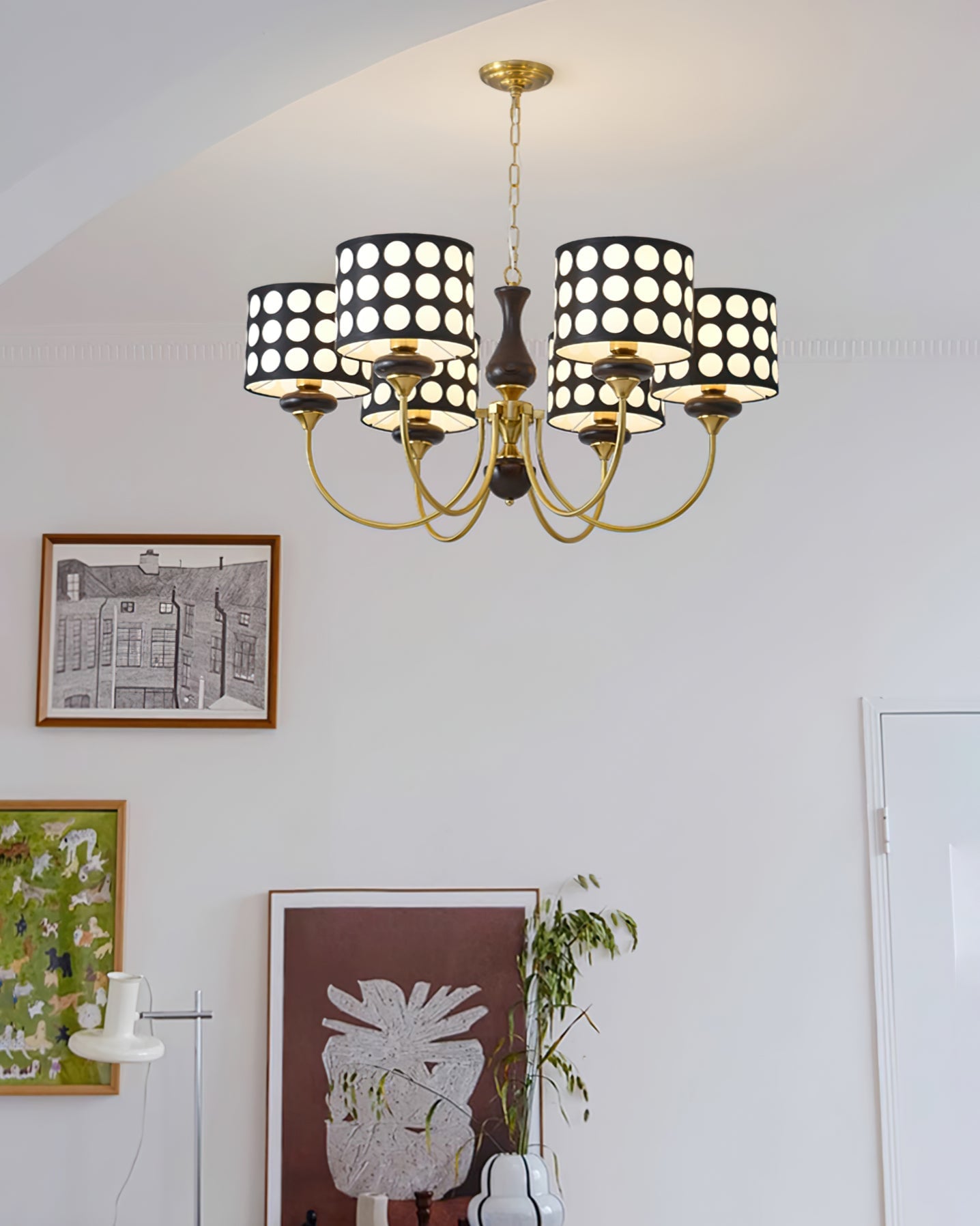 Black Polka Dots Chandelier - Lumpaz