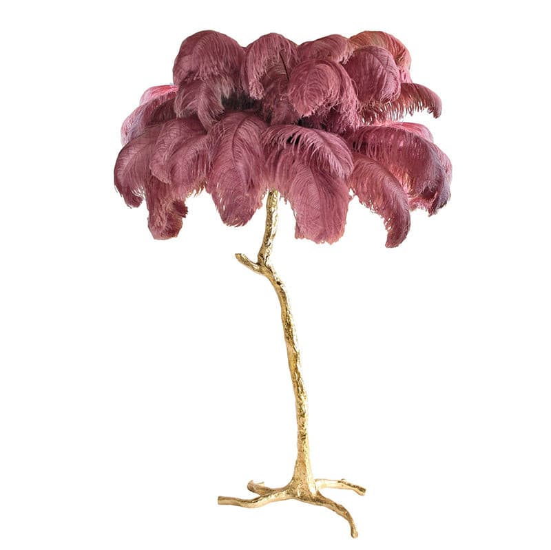 Ostrich Feather Brass Floor Lamp - Lumpaz