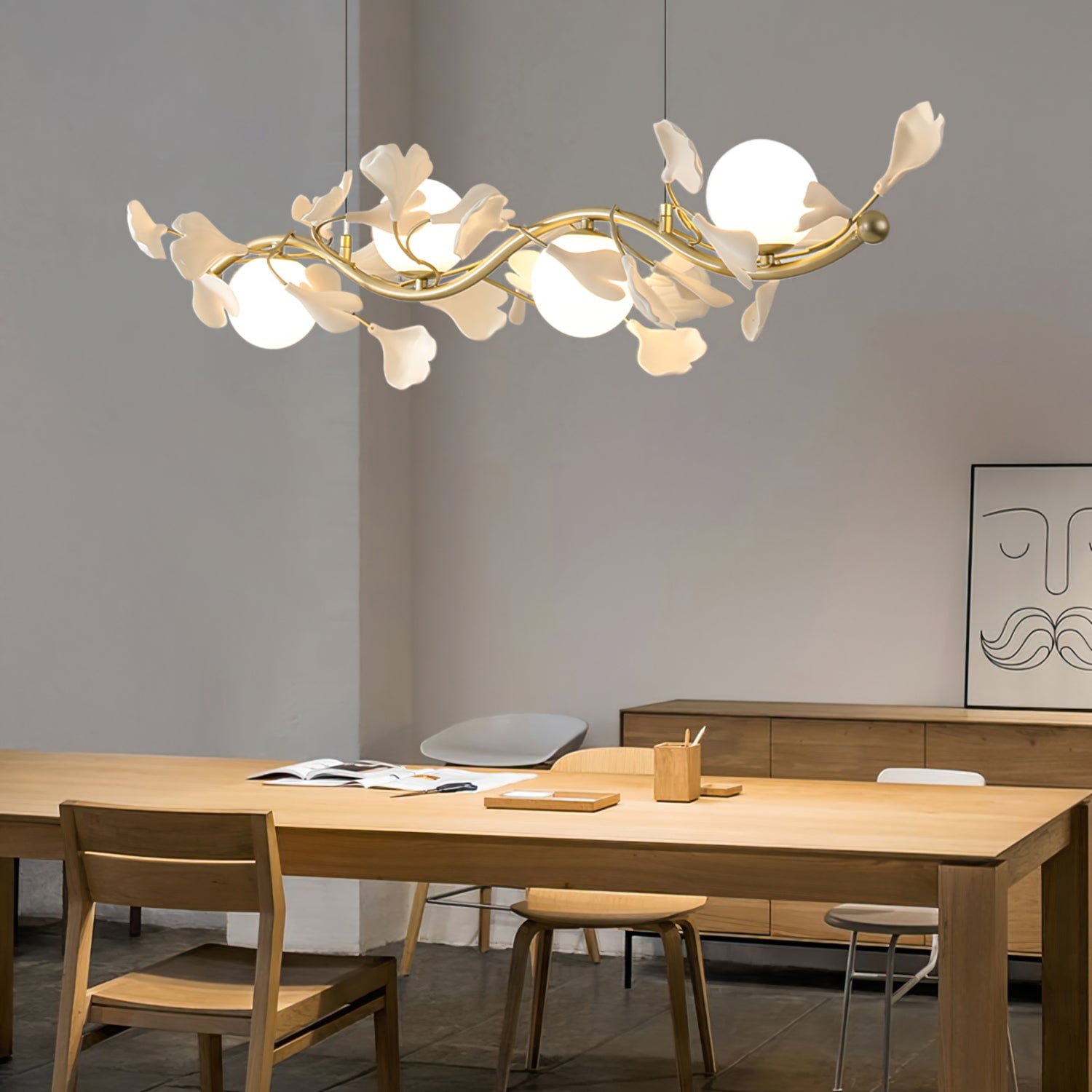 Gingko Glass Chandelier - Lumpaz
