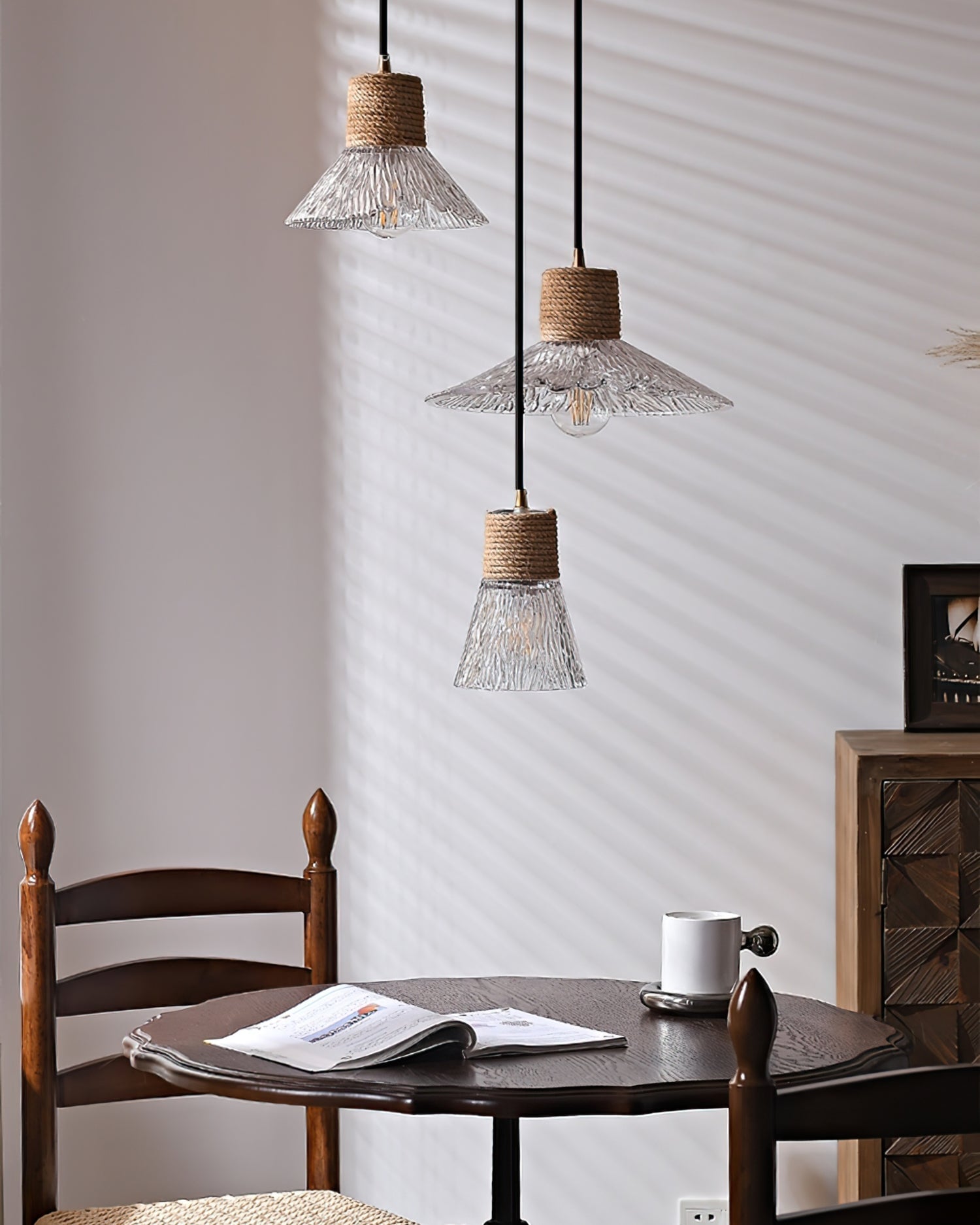 Hemp Rope Glass Pendant Lamp - Lumpaz