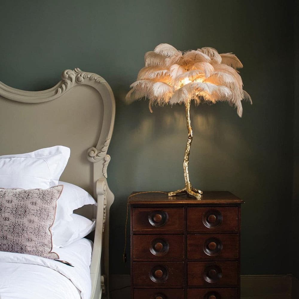 Ostrich Feather Table Lamp - Lumpaz