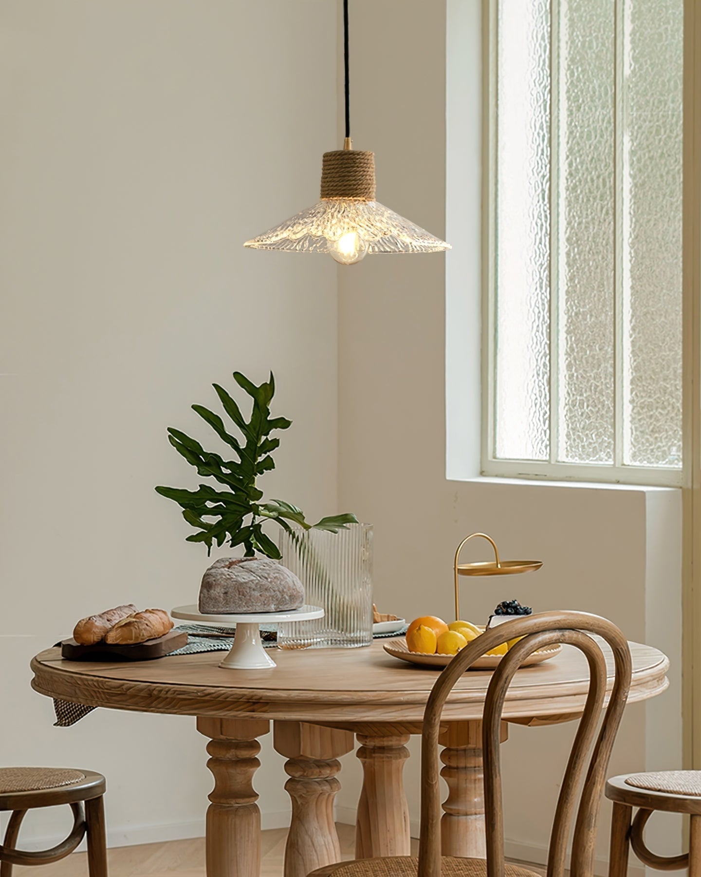 Hemp Rope Glass Pendant Lamp - Lumpaz