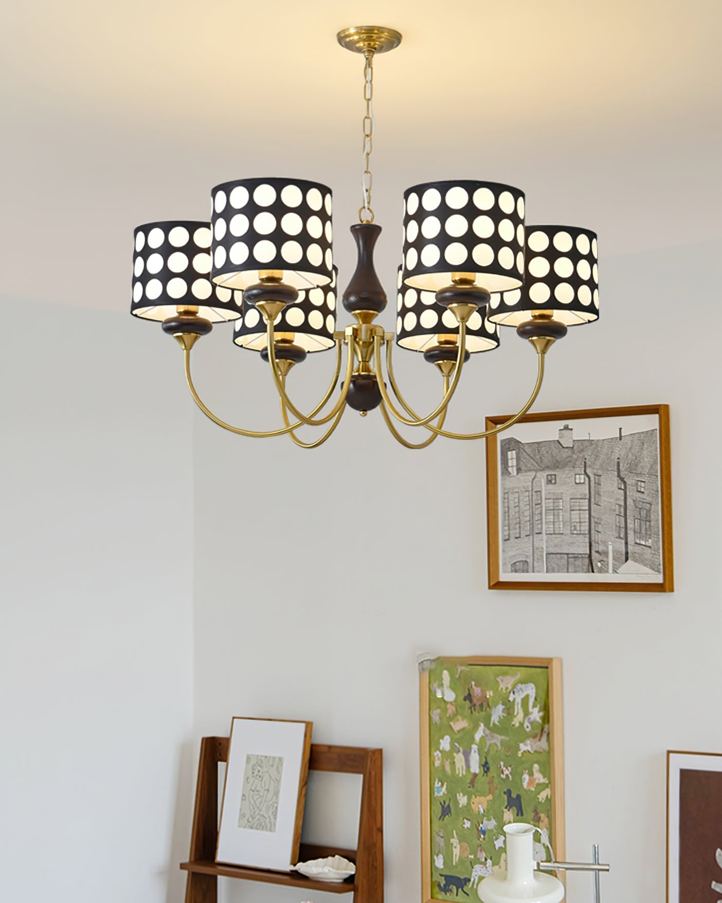 Black Polka Dots Chandelier - Lumpaz