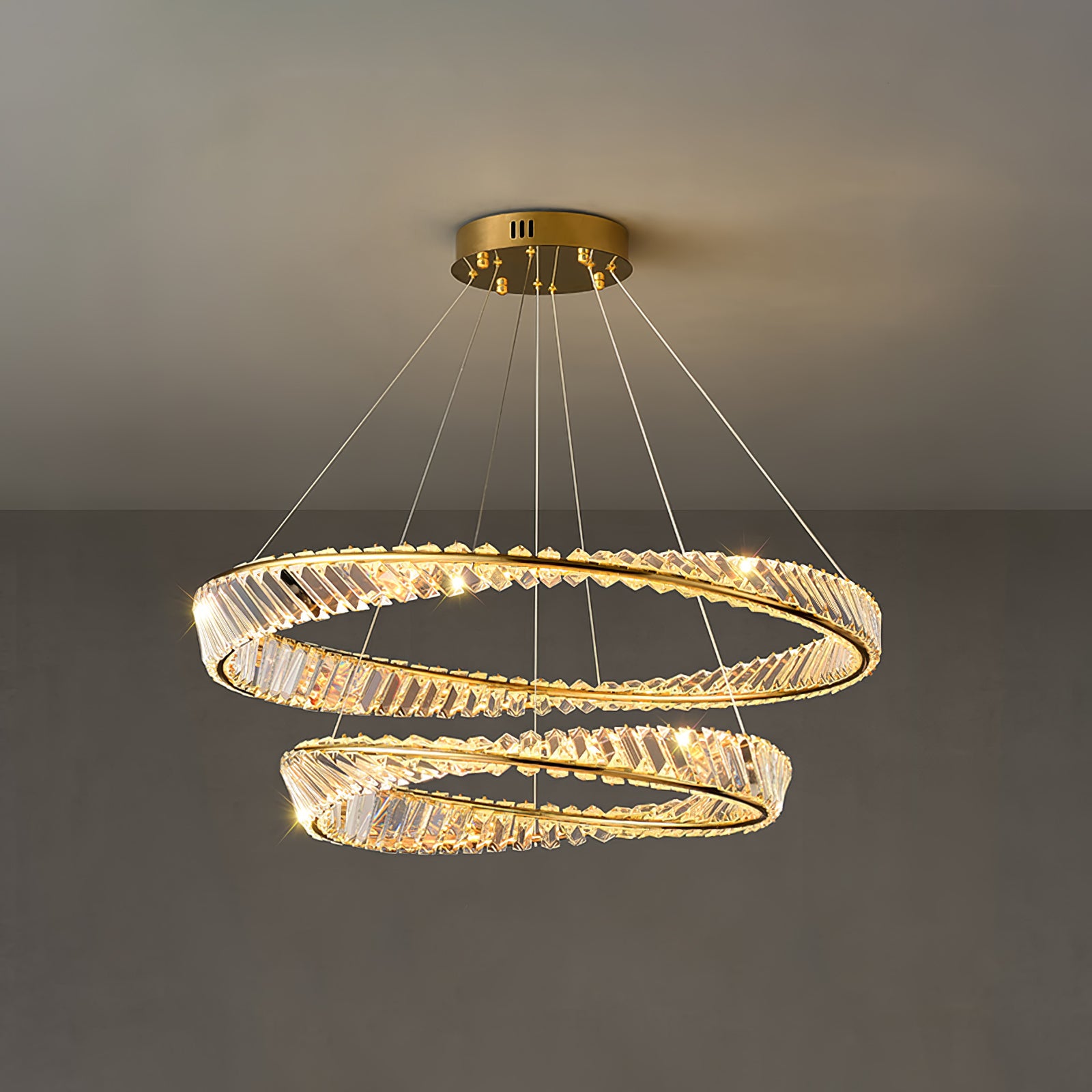Wave Circle Crystal Chandelier - Lumpaz