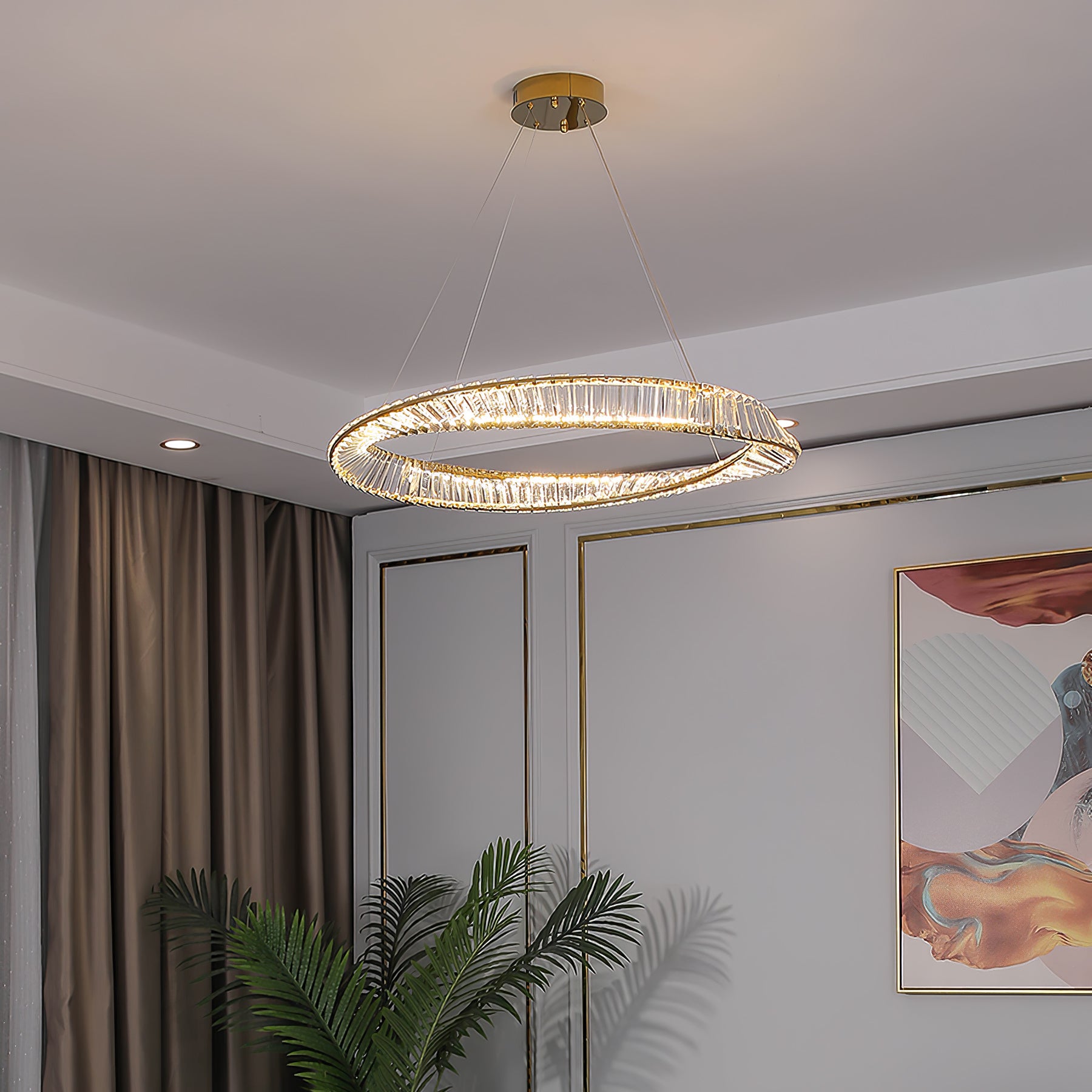 Wave Circle Crystal Chandelier - Lumpaz