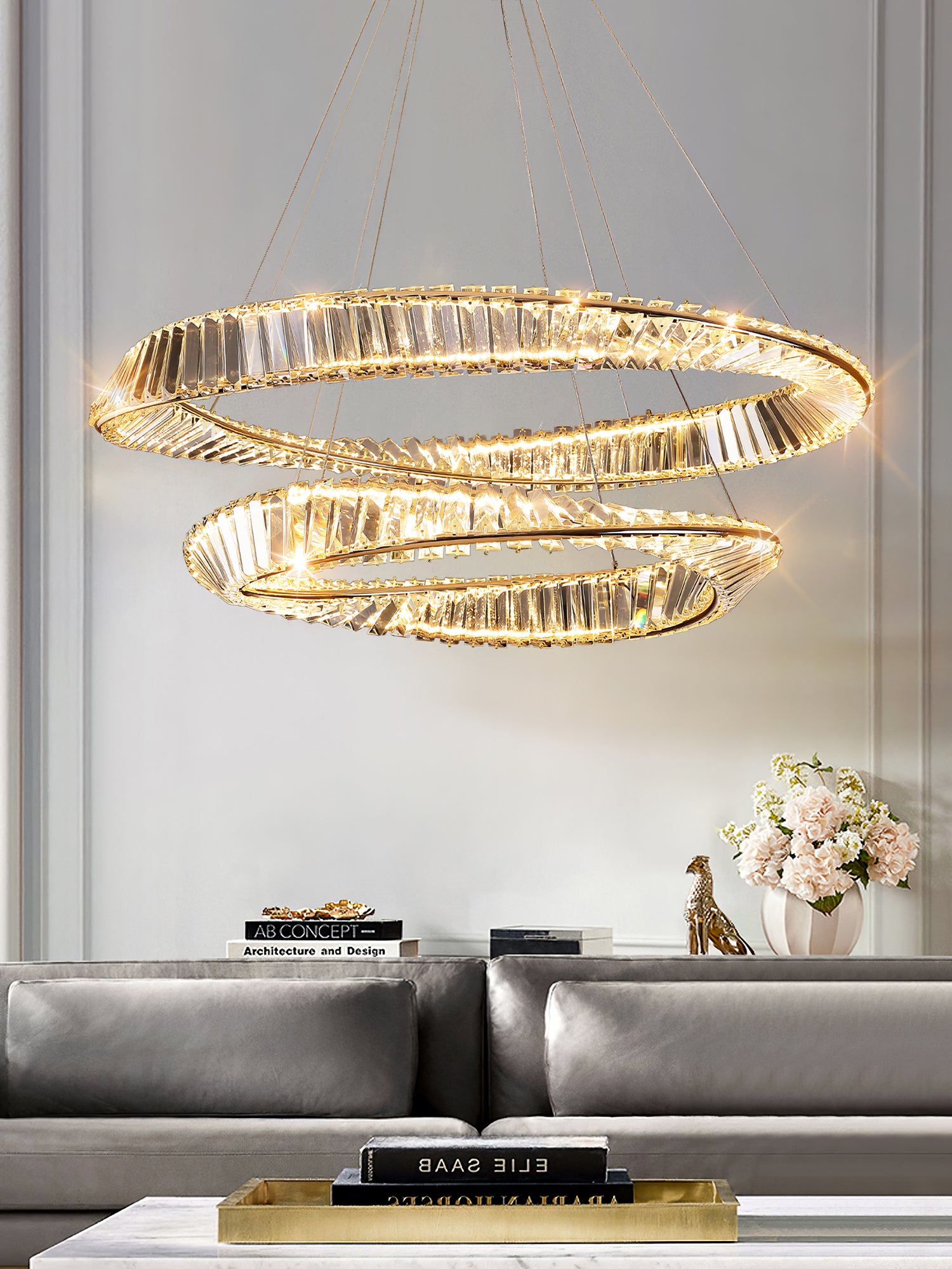 Wave Circle Crystal Chandelier - Lumpaz