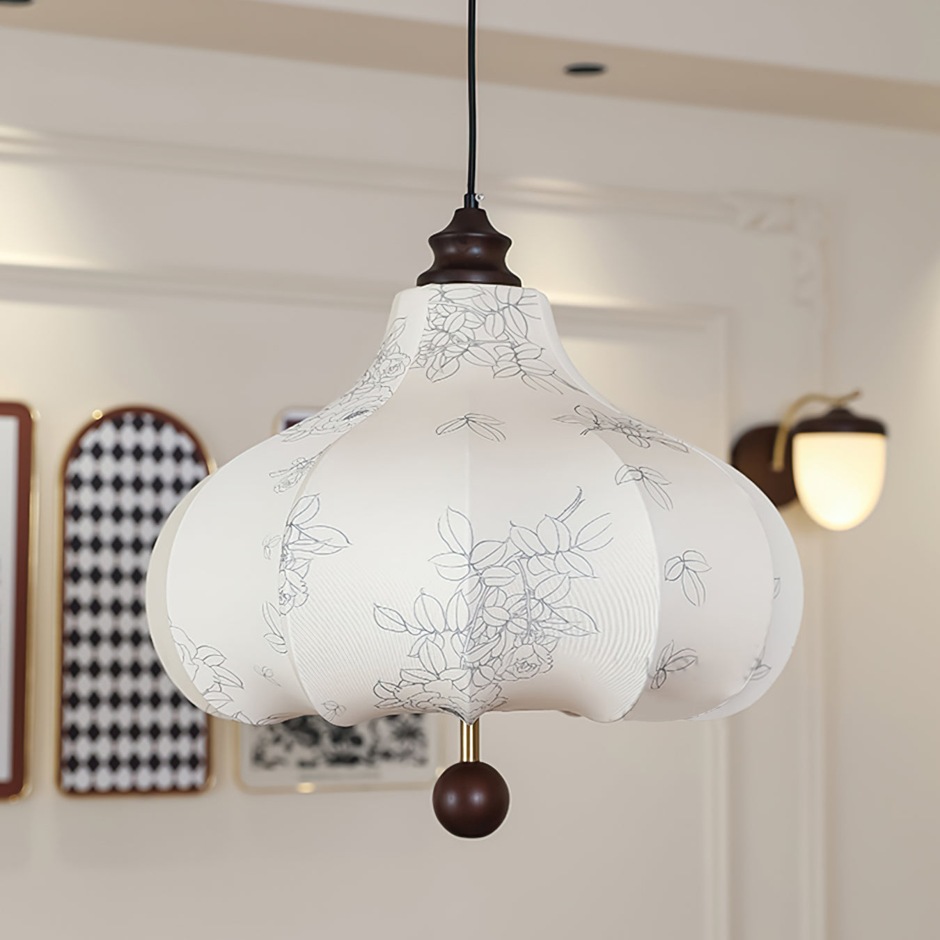 Chestnut Fabric Pendant Lamp - Lumpaz