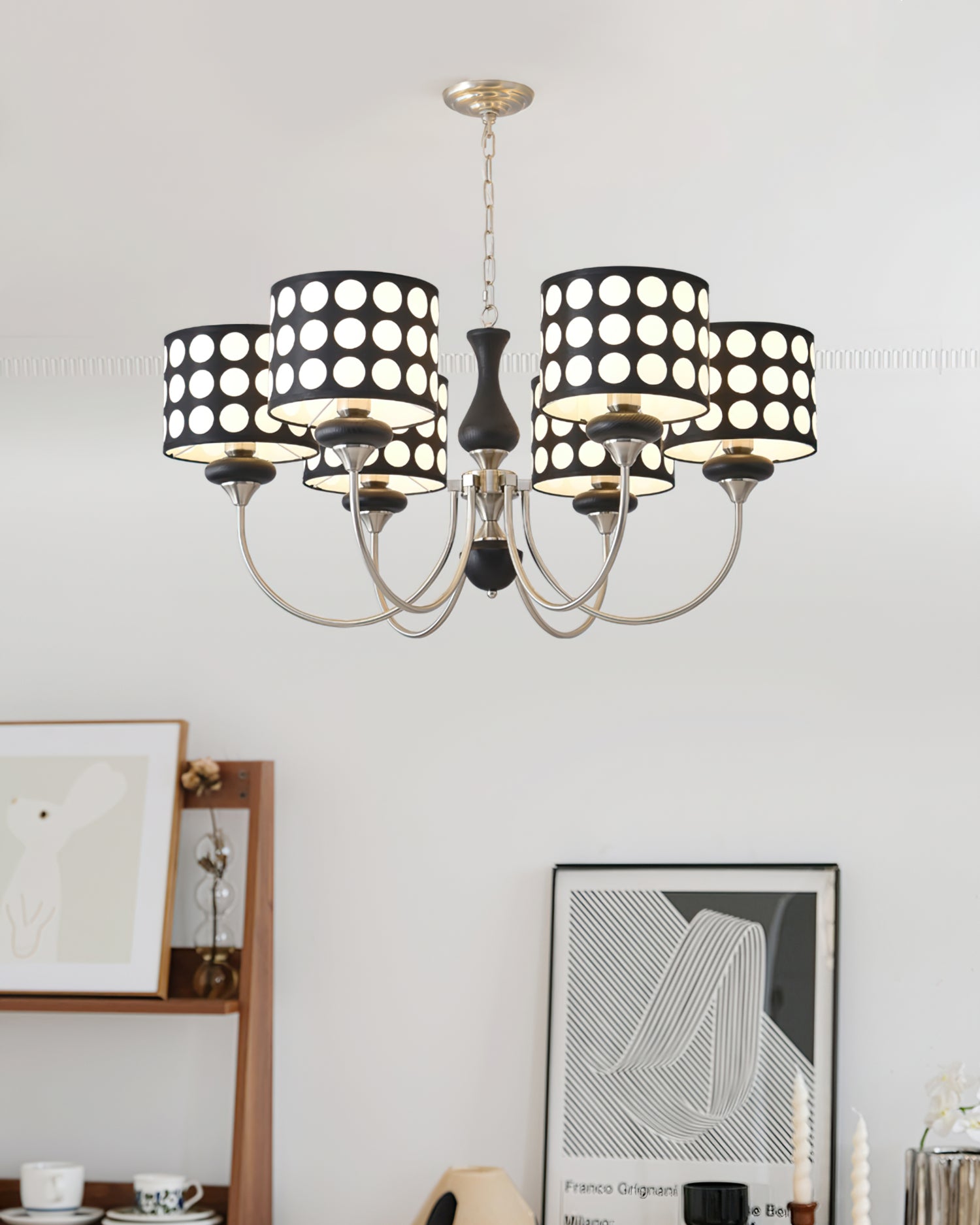 Black Polka Dots Chandelier - Lumpaz