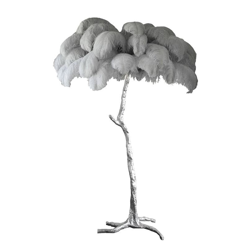 Ostrich Feather Brass Floor Lamp - Lumpaz