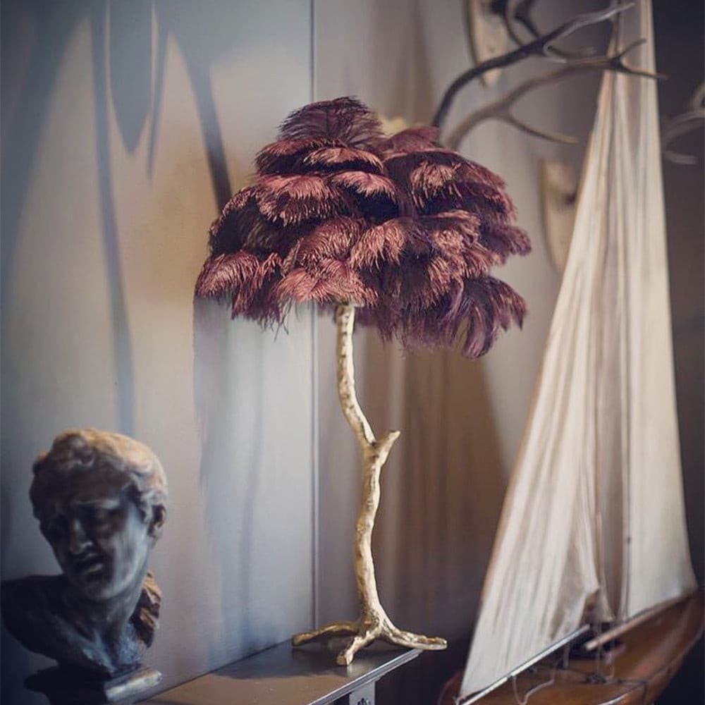 Ostrich Feather Table Lamp - Lumpaz